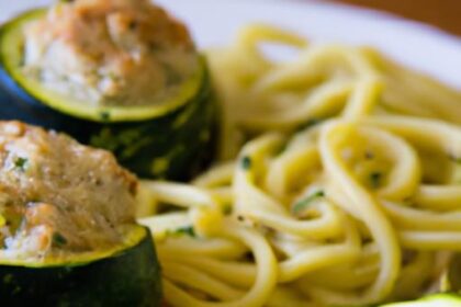 Wholesome Turkey Meatballs Served Over Zesty Zucchini Noodles