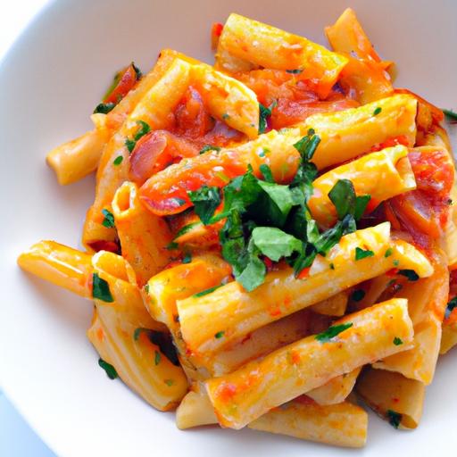 Velvety Roasted Red Pepper Sauce Pasta recipe Delight