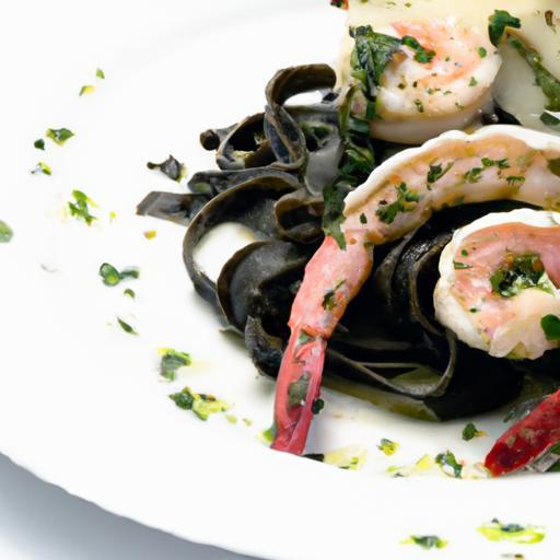 Dive into Flavor: Squid Ink Linguine with Savory Shrimp