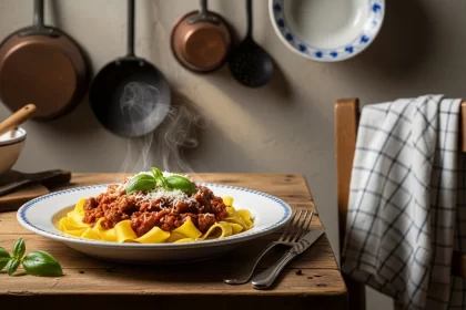 Savor Classic Beef Ragu Served Over Tender Pappardelle