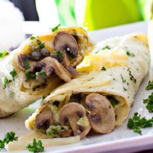Crepes Stuffed with Flavorful Mushrooms