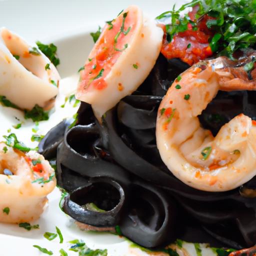 Dive into Flavor: Squid Ink Linguine with Savory Shrimp