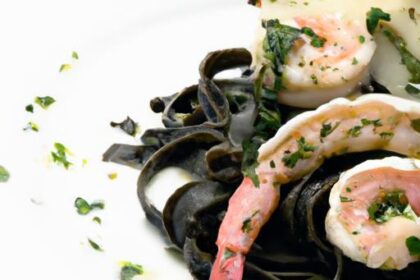 Dive into Flavor: Squid Ink Linguine with Savory Shrimp