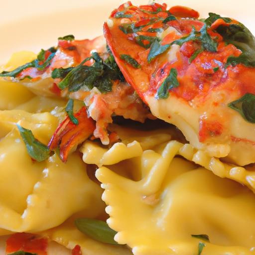 Savor Lobster Ravioli Drizzled in Garlic Butter Bliss