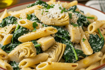 Creamy Spinach and Artichoke Penne