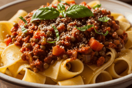 Hearty Lentil Ragu over Pappardelle: A Rustic Delight