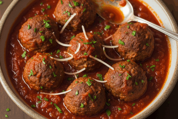 Savory Classic Meatballs with Rich Homemade Marinara Sauce