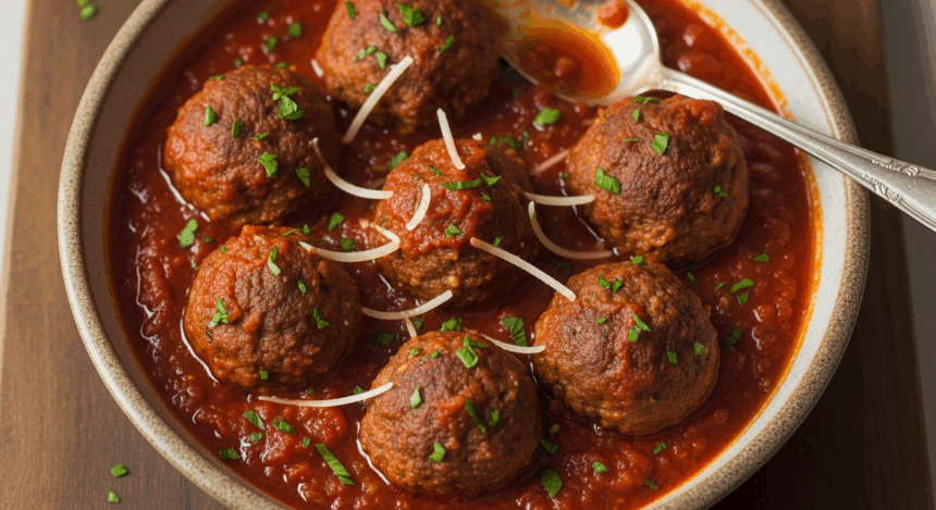 Savory Classic Meatballs with Rich Homemade Marinara Sauce
