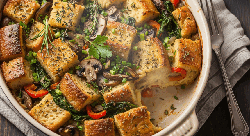 Vegan Savory Bread Pudding