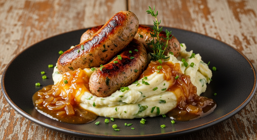 Bangers and Mash Reinvented: Savory Chicken Sausage Twist