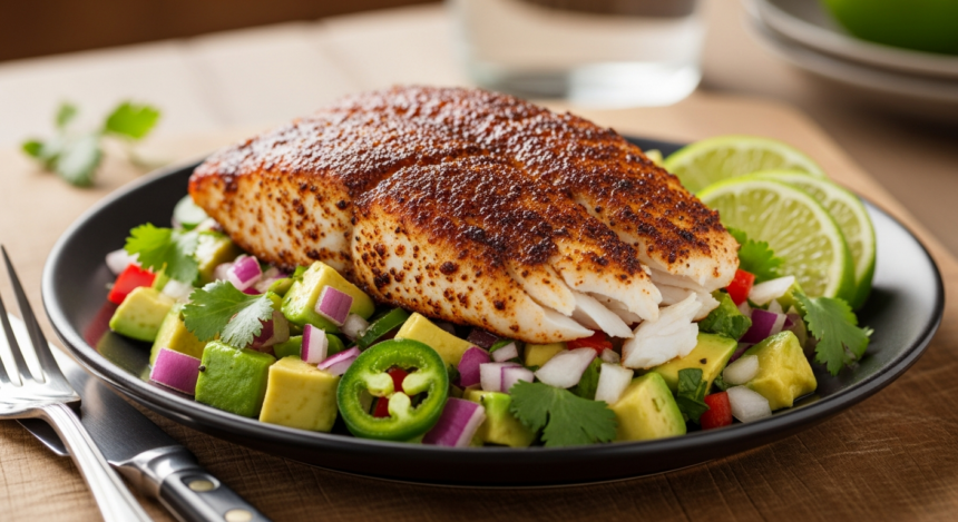 Savor Blackened Tilapia Paired with Zesty Avocado Salsa