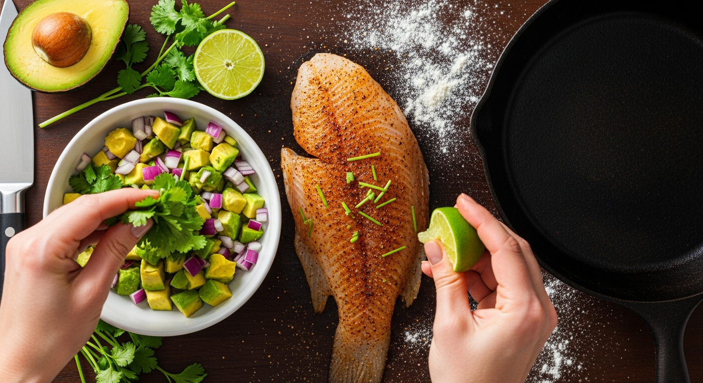Savor Blackened Tilapia Paired with Zesty Avocado Salsa