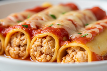 Cannelloni Filled with Tender Ground Chicken