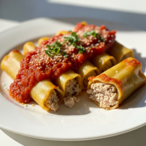 Cannelloni Filled with Tender Ground Chicken 