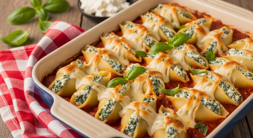 Creamy Spinach & Ricotta Stuffed Shells Recipe Delight
