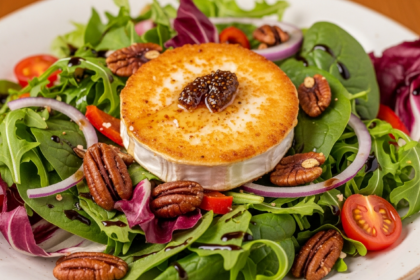 Savory Warm Goat Cheese Salad with Crunchy Pecans Delight