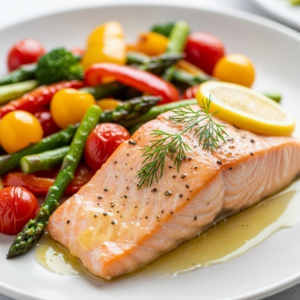 Lemon Dill Salmon & Roasted Veggies