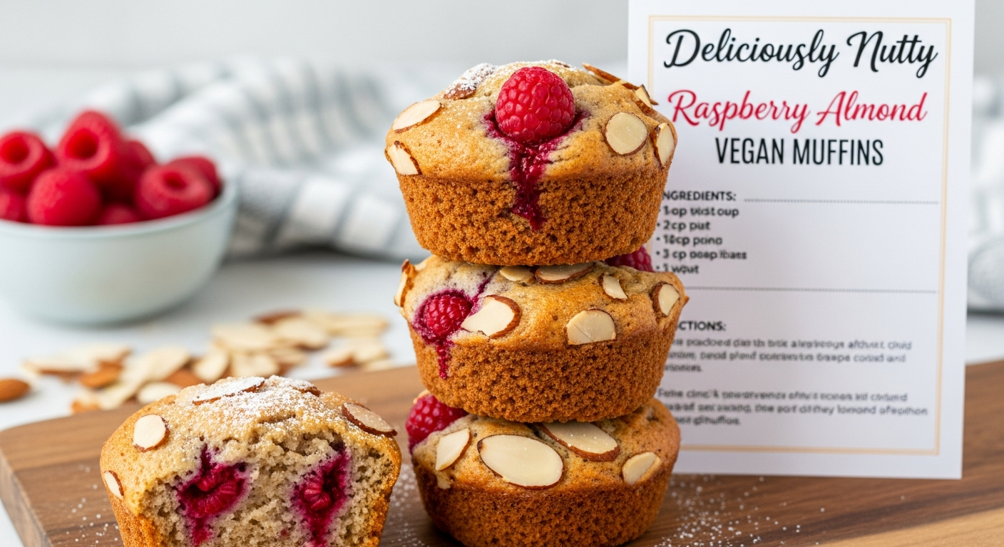 Deliciously Nutty Raspberry Almond Vegan Muffins Recipe