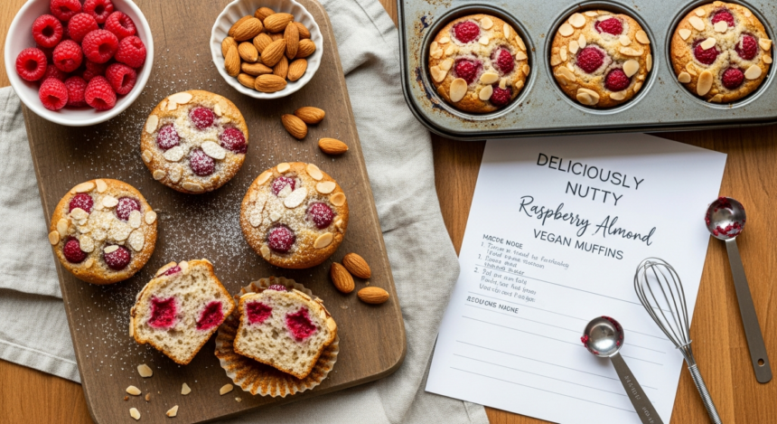 Deliciously Nutty Raspberry Almond Vegan Muffins Recipe