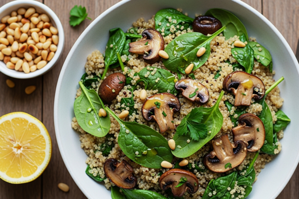 Nutritious Delights: Mushroom & Spinach Quinoa Recipe