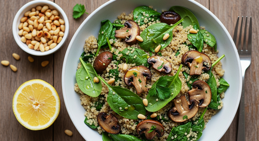 Nutritious Delights: Mushroom & Spinach Quinoa Recipe