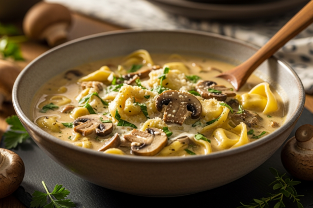 Warm Up with This Creamy Mushroom Tortellini Soup Recipe