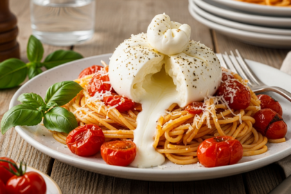 Creamy Burrata Meets Roasted Tomato in Perfect Pasta
