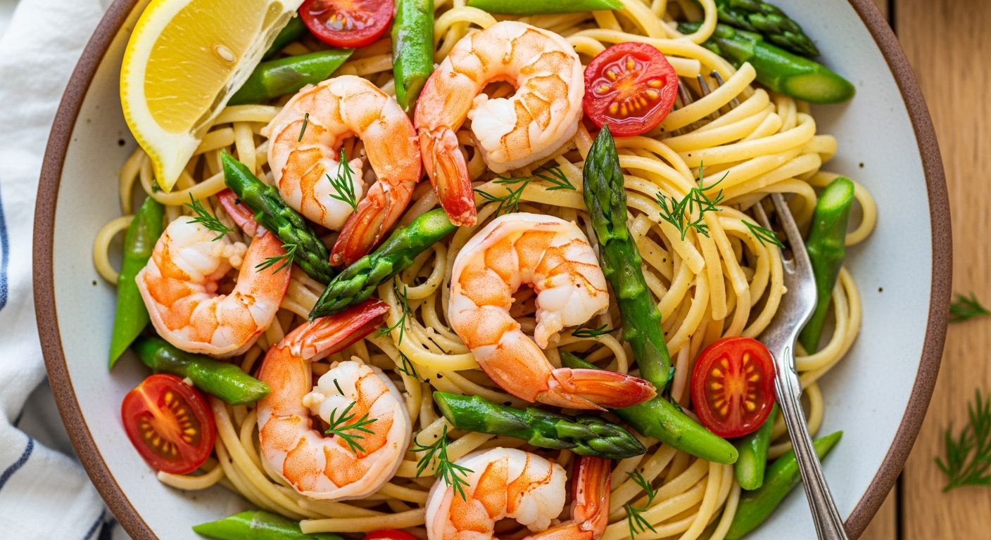 Speedy Shrimp & Asparagus Pasta: Fresh Flavor in Minutes