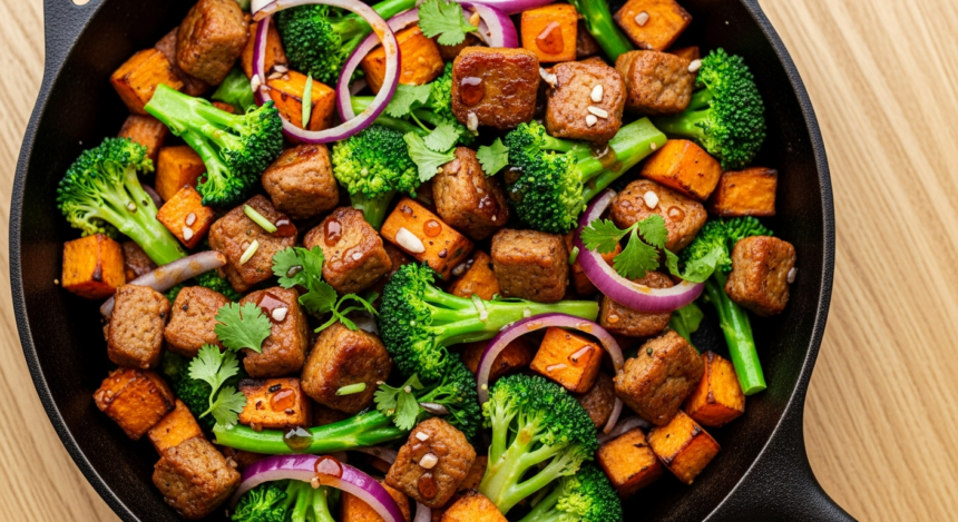 Savor the Flavor: Seitan and Sweet Potato Skillet Delight