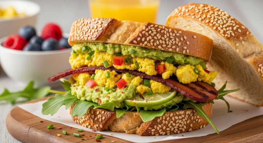 Rise and Shine: Delicious Vegan Avocado Breakfast Sandwich