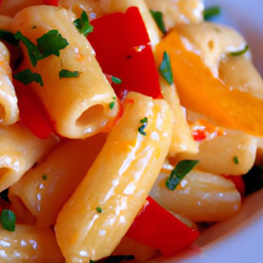 Creamy Roasted Red Pepper & Goat Cheese pasta Delight