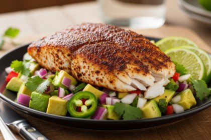 Savor Blackened Tilapia Paired with Zesty Avocado Salsa