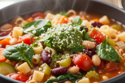 Hearty Minestrone Delight with Tiny Pasta Shells Inside