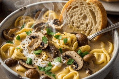 Velvety Mushroom Tortellini Soup: A Creamy Comfort Bowl