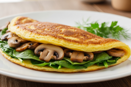 Deliciously Savory Spinach & Mushroom Vegan Omelet Recipe