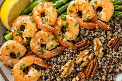 Flavor-Packed Garlic Shrimp and Nutty Quinoa Delight
