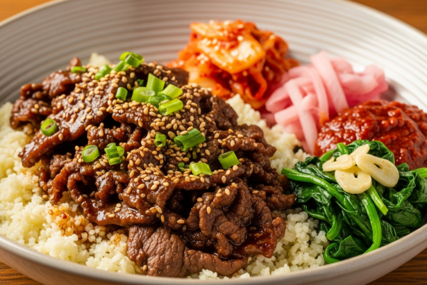 Fiery Korean Beef Bowl Meets Healthy Cauliflower Rice Twist