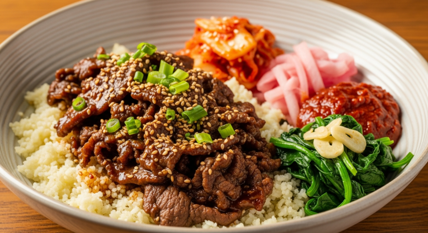 Fiery Korean Beef Bowl Meets Healthy Cauliflower Rice Twist