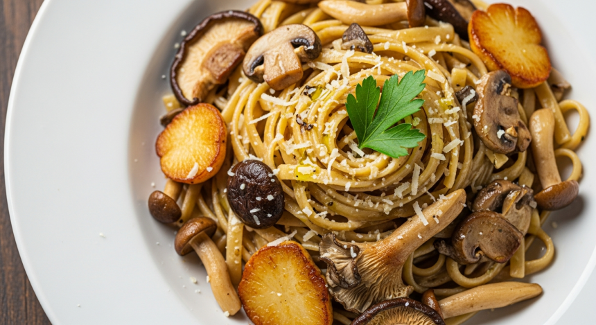 Umami Delight: Crafting Mushroom & Truffle Oil Tagliatelle