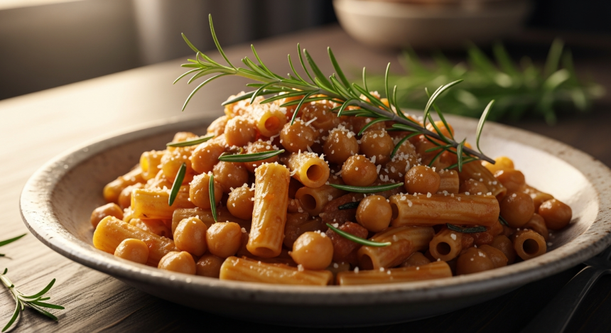 Hearty Pasta with Chickpeas and Rosemary: A Flavorful Twist