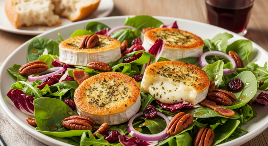 Savor the Cozy Flavors of Warm Goat Cheese Salad with Pecans