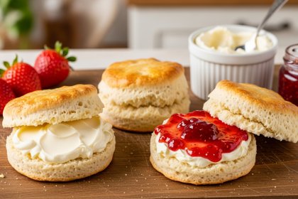 Scones with Clotted Cream & Jam: A Classic British Delight