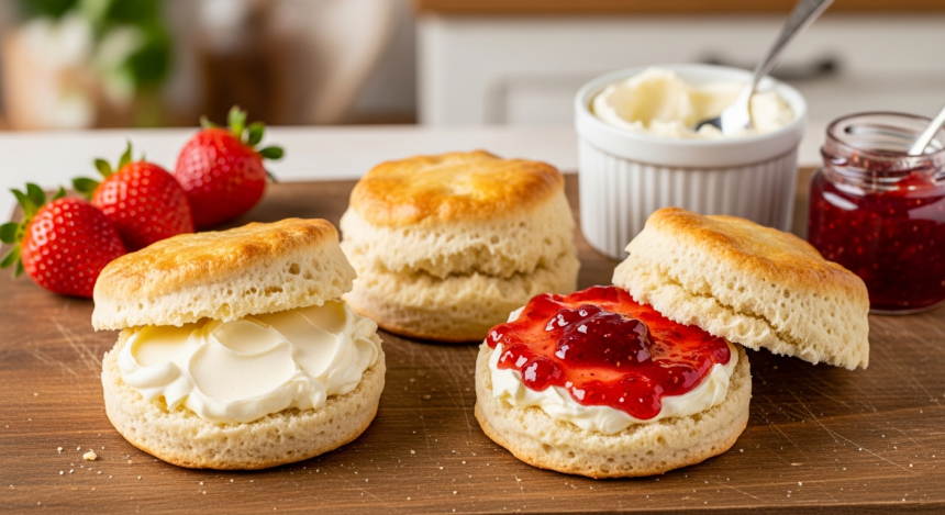 Scones with Clotted Cream & Jam: A Classic British Delight