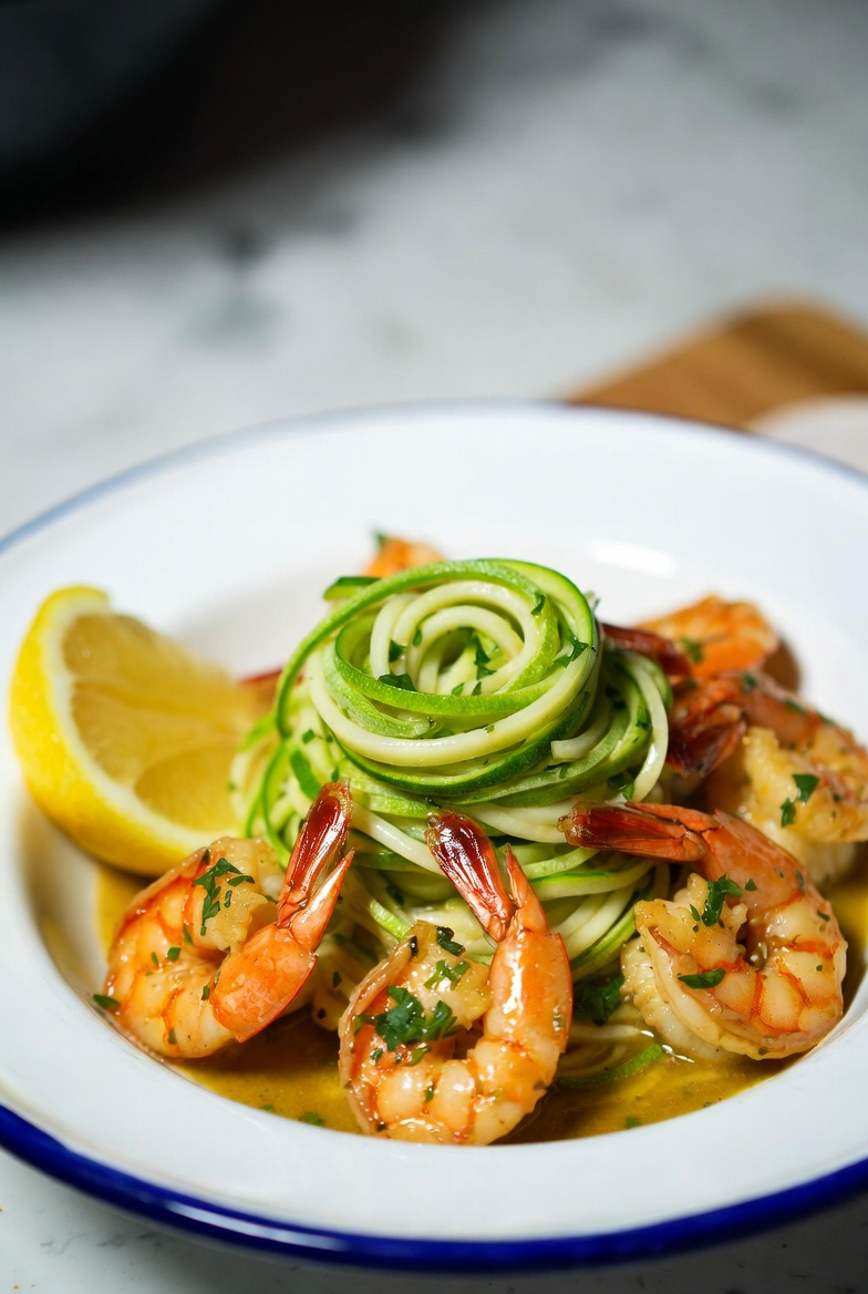 Zesty Shrimp Scampi Meets Fresh Zucchini Noodles Delight