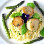 Seaside Elegance: Scallop and Asparagus Pasta Delight