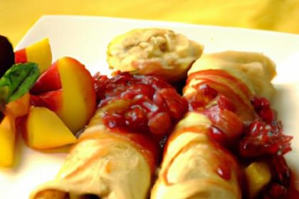 Delicious Vegan Blintzes with Vibrant Fruit Compote Recipe
