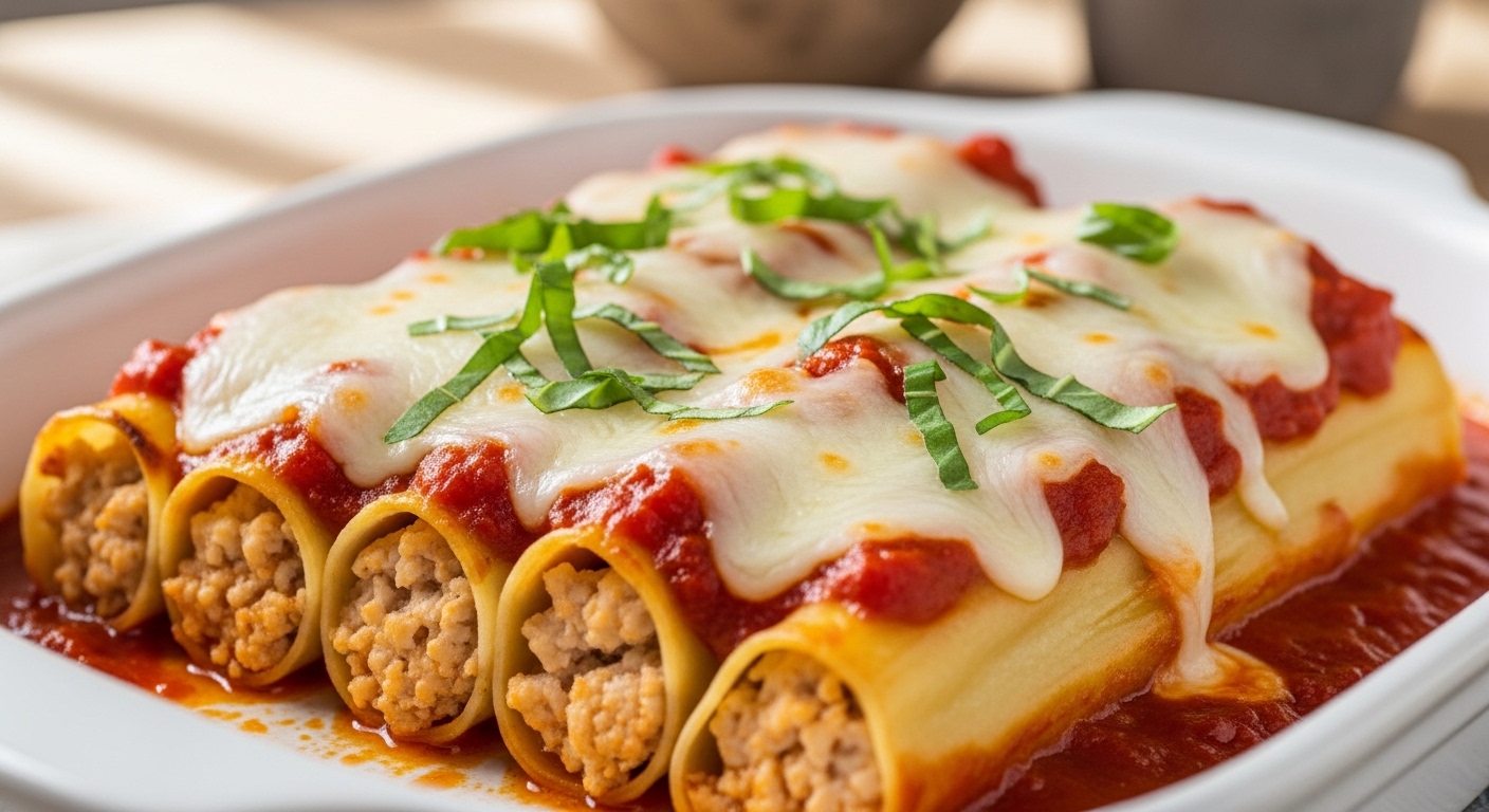 Delicious Cannelloni Filled with Savory Ground Chicken Delight