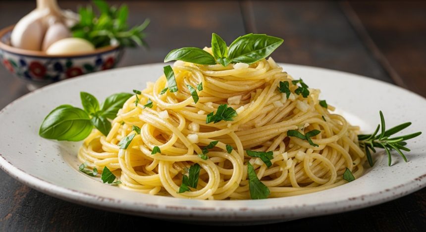 Delicate Angel Hair Pasta with Garlic and Fresh Herbs Flair