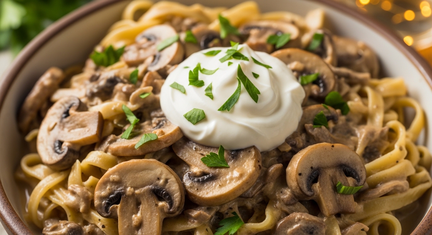 Savoring Mushroom Stroganoff: A Creamy Plant-Based Delight
