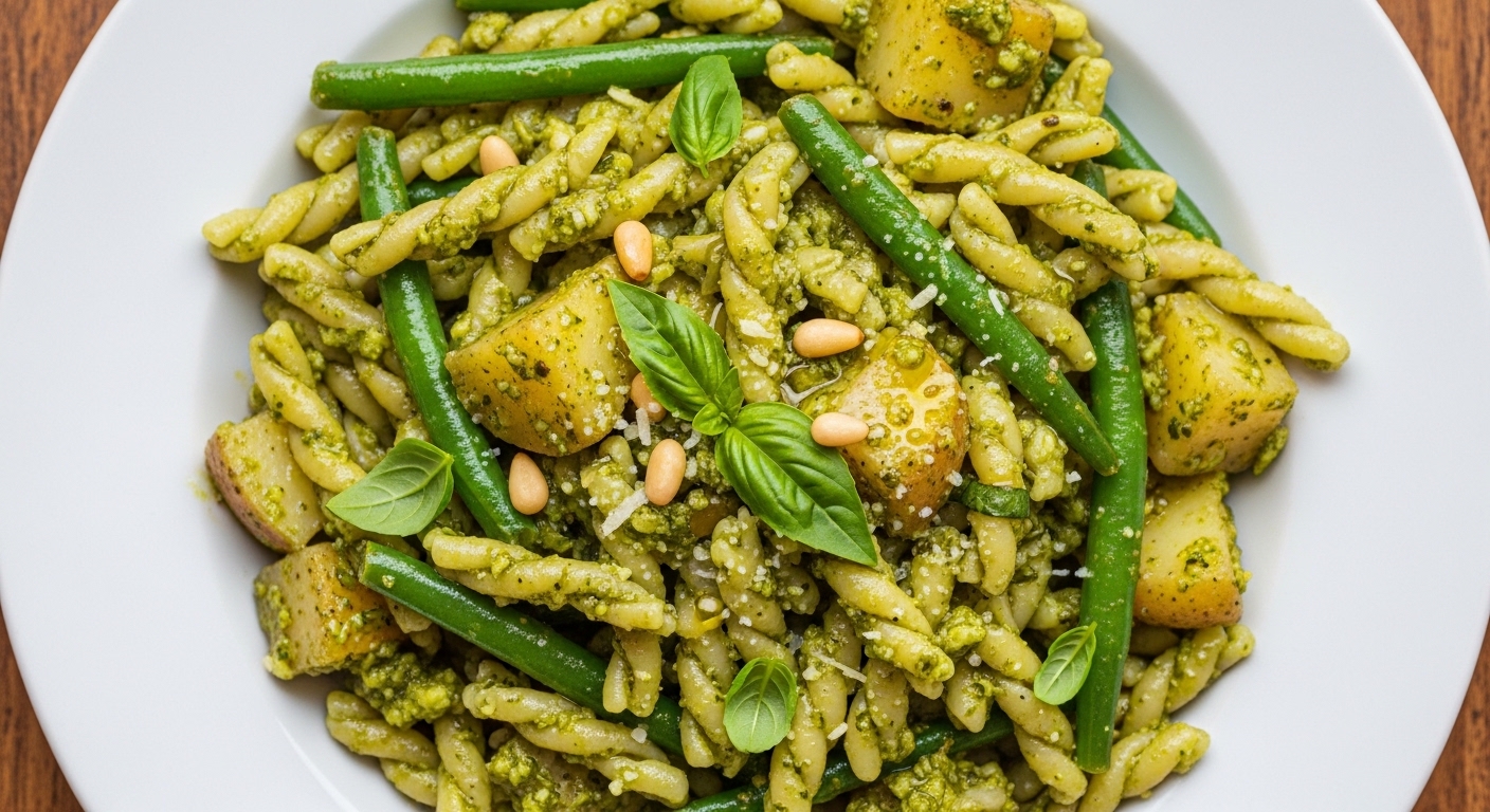 Trofie Pasta Meets Green Bean & Potato Pesto Bliss